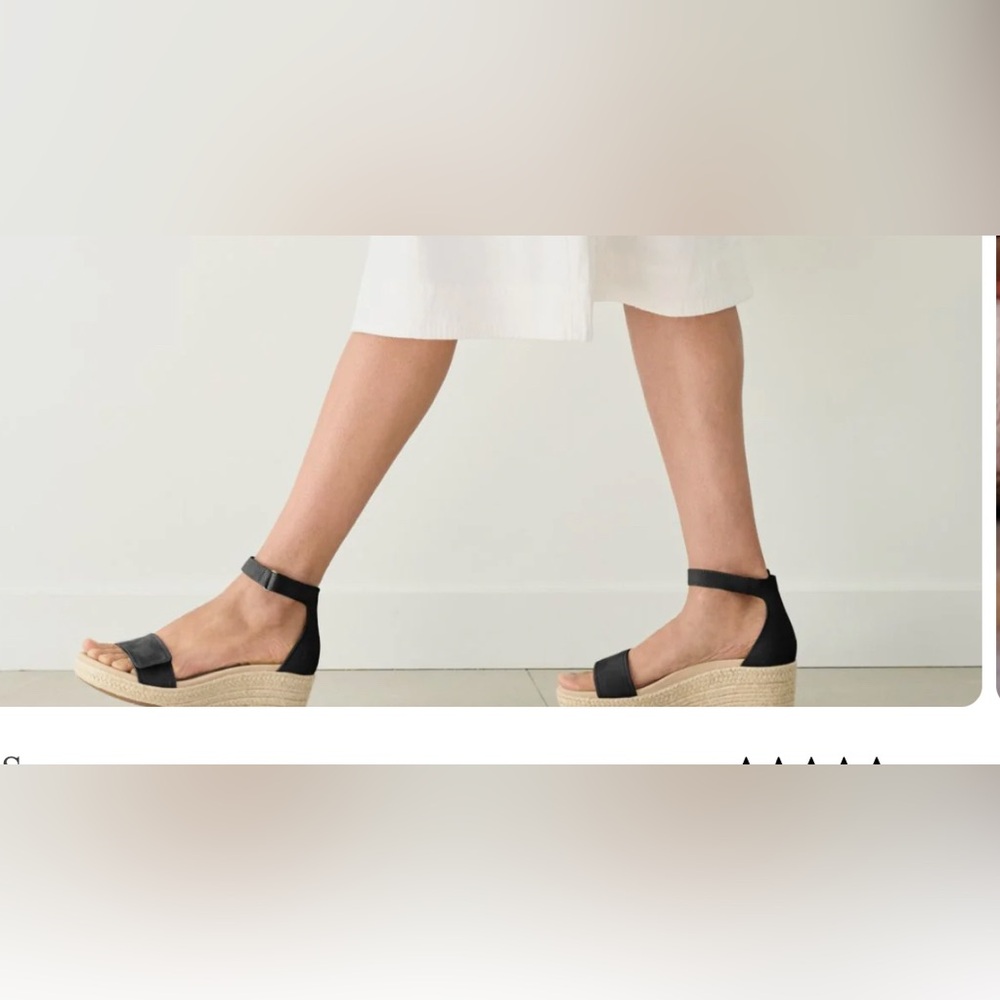 Abeo New Riviera Ankle 9.5 Black Wedge Sandals - Picture 4 of 7